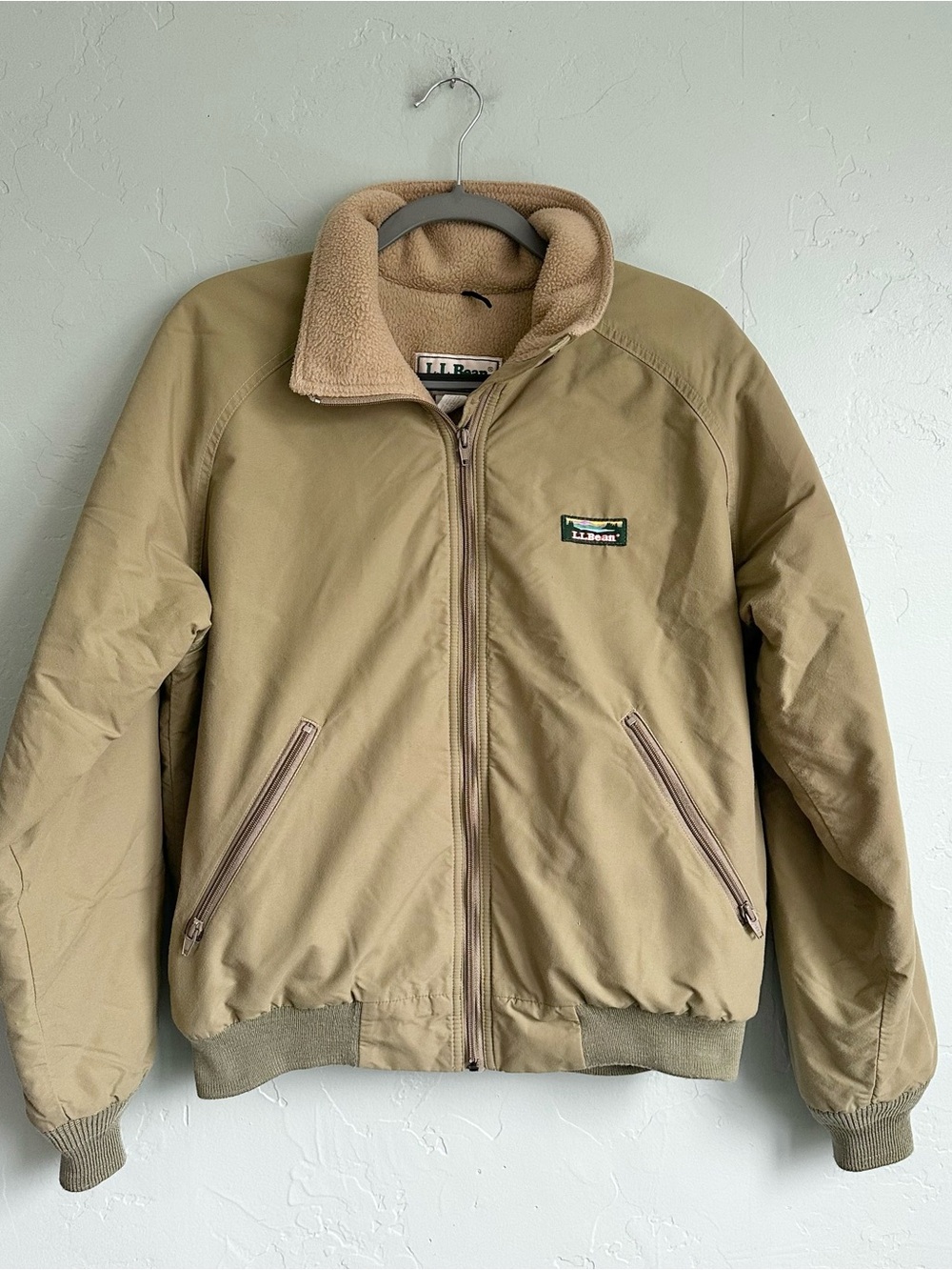 Vintage 80's L.L. Bean USA Fleece Lined Bomber Jacket Men Med. Outdoor Gorpcore